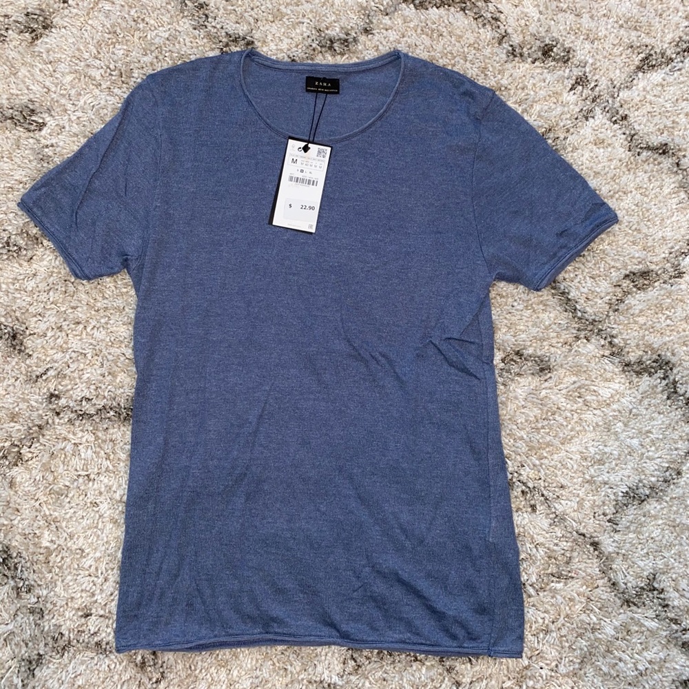 Men’s Zara Soft Knit Tee * Blue * NWT
